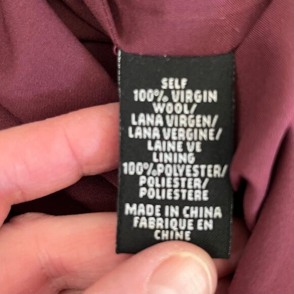 Tibi Maroon Knit Virgin Wool Short Sleeve V-Neck Peplum Mini Sheath Dress 6/SM - Picture 12 of 14